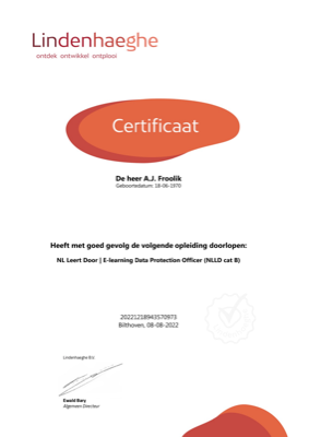 NLLD cat B Data Protection Officer certificaat